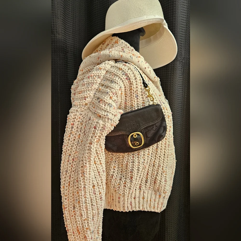 Coach Jacquard leather/canvas vintage Legacy signature wristlet Y2K - Picture 7 of 7